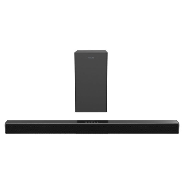 PHILIPS Newly Launched Audio TAB4218/94 2.1Ch 120W Bluetooth Soundbar with Rich Bass, 3 EQ Modes, Multi-Connectivity Option with Supporting USB, HDMI(ARC), Optical, Coaxial & Aux-in (Black)