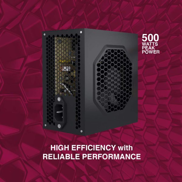 FINGERS BlackBox-500 High Efficiency Power Supply SMPS (500 Watts Power Supply Unit | Rich Black Finish)