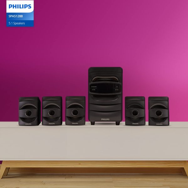 PHILIPS Audio SPA5128B 5.1 CH 40W Bluetooth Multimedia Speakers (Black)