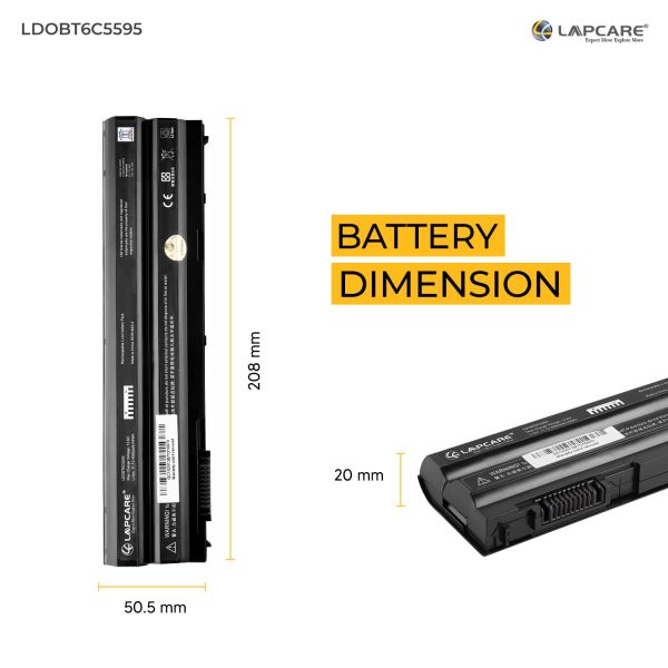 Lapcare T54FJ Laptop Battery for Dell Latitude E6420 E6430 E6440 E6540 E5420 E5430 E5520 E5530 E6530; Inspiron 14R 5420 15R 5520 7520 17R 5720 7720 P/N: 8858X M5Y0X T54F3 X57F1