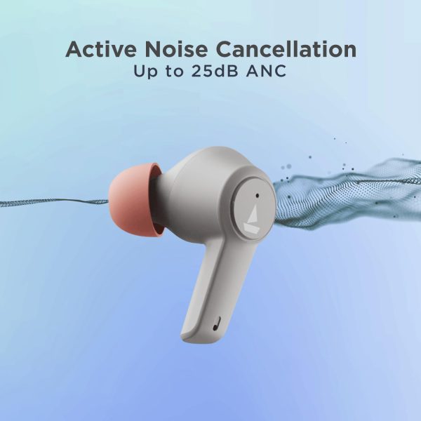 boAt Airdopes 411ANC in Ear TWS Earbuds with Active NoiseCancellation, upto 17.5 Hours Playback and ASAP Charge(Grey Hurricane)