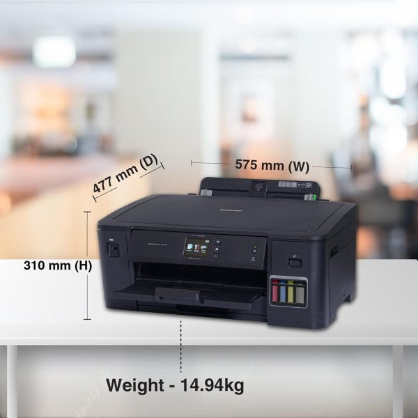 Brother HL-T4000DW A3 Ink Tank Printer, Auto Duplex, WiFi WiFi Direct LAN USB, 128 MB Memory, Print Up to 6500 Pages in Black & 5000 in Color Each for(CMY), Free Installation