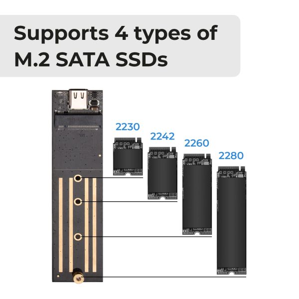 Zebronics CM01 M.2 SATA SSD Enclosure with Aluminum Case, Type-C 3.1 Gen 1, Upto 5Gbps* and Upto 2TB Max. Storage Capacity.