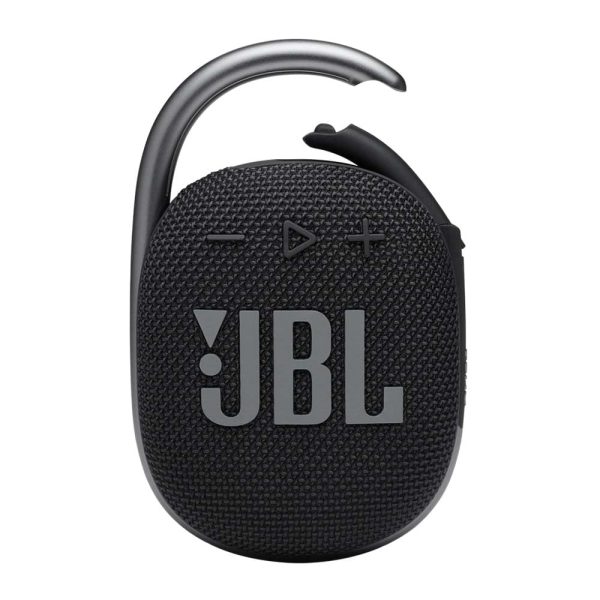 JBL Clip 4, Wireless Ultra Portable Bluetooth Speaker, Pro Sound, Integrated Carabiner, Vibrant Colors with Rugged Fabric Design, Dust & Waterproof, Type C (without Mic, Black)