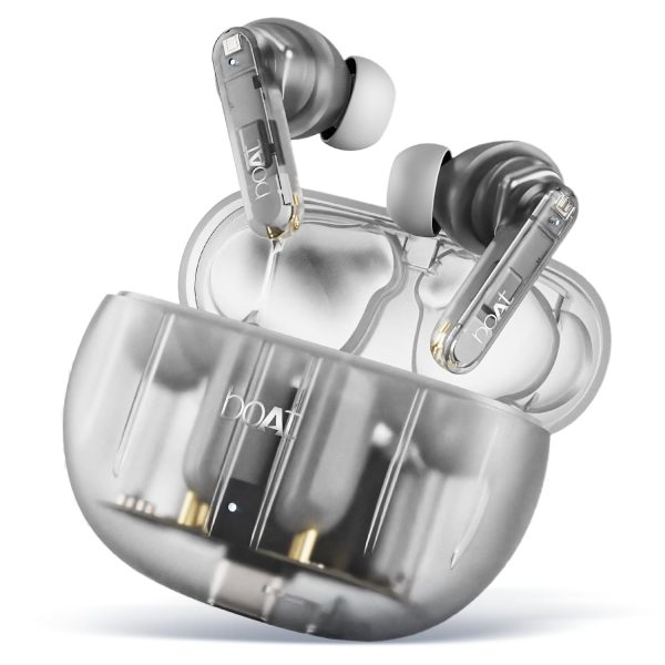 boAt Airdopes 191 ANC Truly Wireless in-Ear Earbuds w/ 32dB Active Noise Cancellation, Ambient Mode, 60hrs Playback, 13mm Drivers,4 Mics w/ENx™,in-Ear Detection,IWP™ Tech,ASAP™ Charge(Pellucid White)