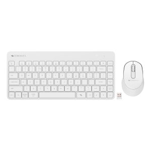 ZEBRONICS Companion 201 2.4GHz Wireless Keyboard & Mouse Combo, 83 Keys, AI Assist Key, 12 Integrated Multimedia Keys, 3 Button Mouse, 1600 DPI, High Precision, Silent Operation (White)