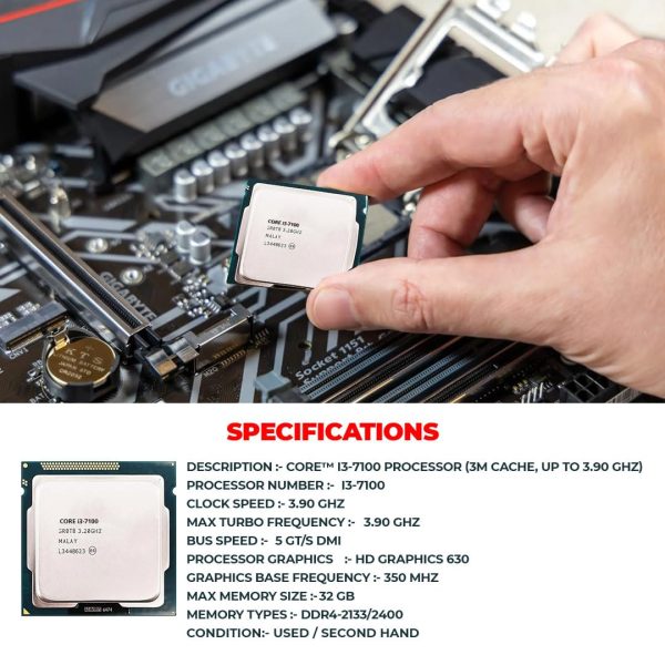 Core i3-6100 6th Generation 3.7 GHz LGA 1151 Socket 2 Cores 4 Threads 3MB Desktop Processor