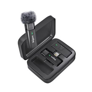 FINGERS Duo-PhoneMic-Lightning Laveliar Wireless Microphone (Lapel/Collar Wireless Mic for Audio Recording, Vlogs, Live Streaming, Omnidirectional, Simple Plug & Play)