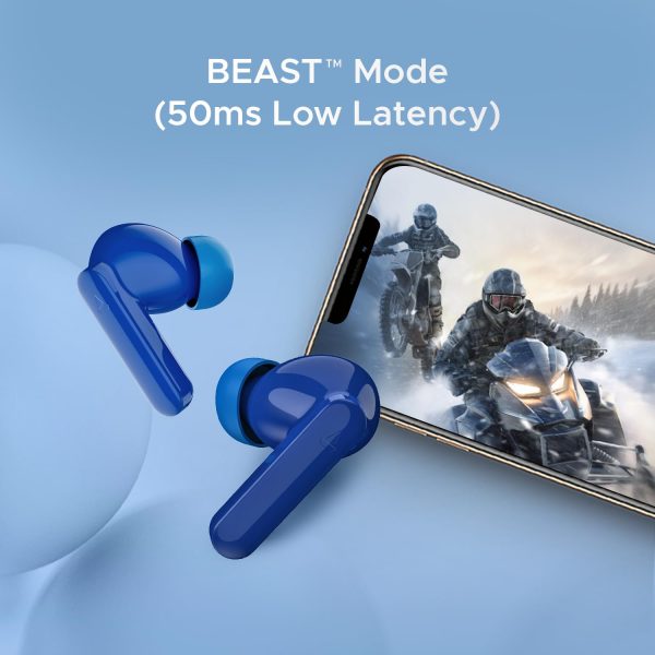 boAt Airdopes Ultra Plus TWS in Ear Earbuds with 50 HRS Playback, 4-MIC ENx Technology & ASAP Charge(Sporty Blue)