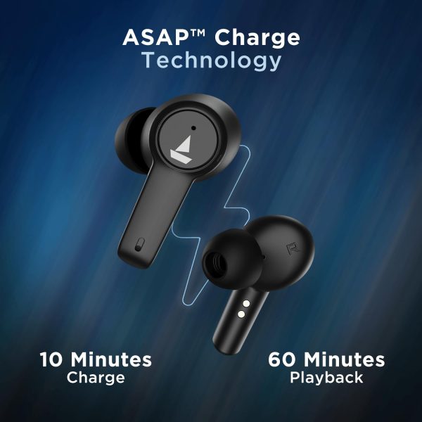 boAt Airdopes 411ANC in Ear TWS Earbuds with Active NoiseCancellation, Upto 17.5 Hours Playback and ASAP Charge(Black Storm)