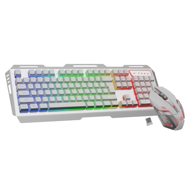 ZEBRONICS New Launch TRANSFORMER PRO Gaming Wireless Keyboard & Mouse Combo with 2.4GHz, Aluminum Body, Built in Battery, MultiColor LED Modes, Type C, Double shot Keycaps, up to 4000 DPI (White)