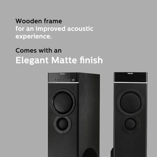 PHILIPS Audio Spa9080B Bluetooth Multimedia Tower Speakers (Black)