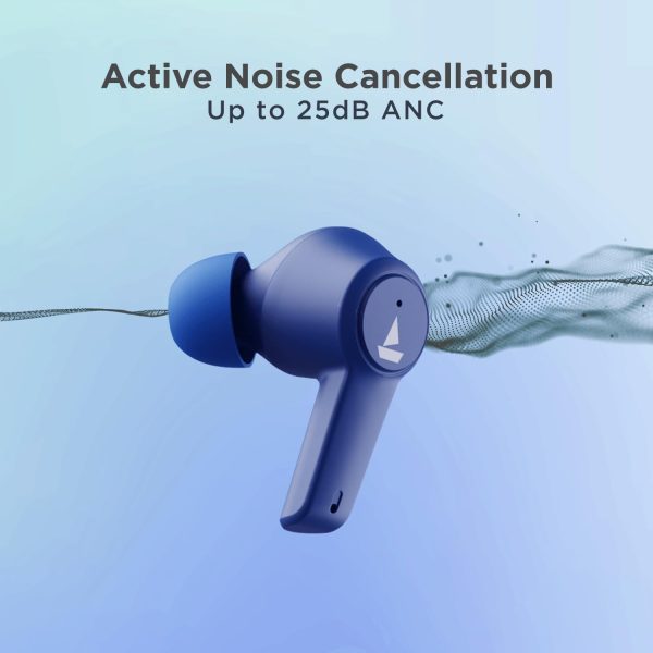 boAt Airdopes 411ANC in Ear TWS Earbuds with Active NoiseCancellation, Upto 17.5 Hours Playback and ASAP Charge(Blue Thnder)