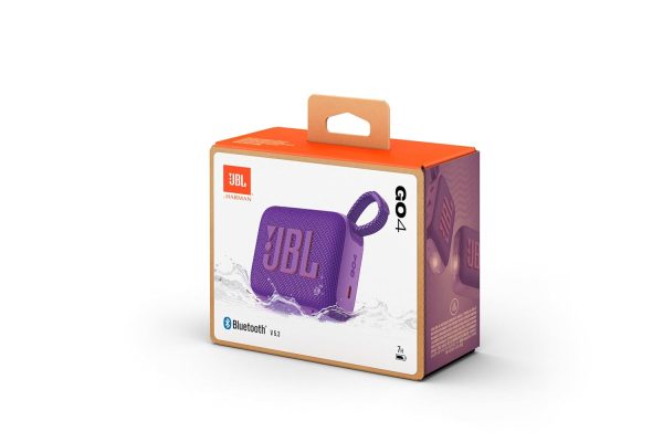 JBL Go 4, Wireless Ultra Portable Bluetooth Speaker, Pro Sound, Vibrant Colors, Water & Dust Proof, Type C (without Mic, Purple)