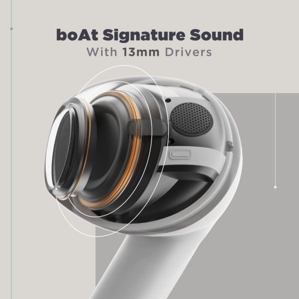 boAt Airdopes Atom 81 Truly Wireless in Ear Ear Buds w/Upto 50H Playtime, Quad Mics ENx Tech, 13MM Drivers,Super Low Latency(50ms), ASAP Charge, BT v5.3(Pearl White)