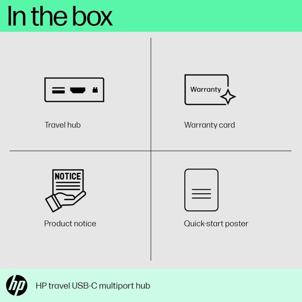 HP Travel USB-C Multi Port Hub Docking Station with USB-C, RJ-45, HDMI, SD and Micro SD Slots - 1C1Y5AA, Black