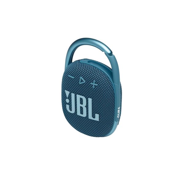 JBL Clip 4, Wireless Ultra Portable Bluetooth Speaker, Pro Sound, Integrated Carabiner, Vibrant Colors with Rugged Fabric Design, Dust & Waterproof, Type C (Without Mic, Blue)