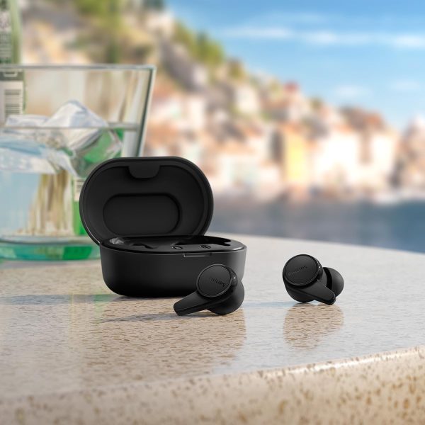 Philips Audio TWS TAT1207BK True Wireless Earbuds with IPX4 Water Resistance, 18 Hour Playtime (6+12), C-Type Charging and Voice Assistant (Black)