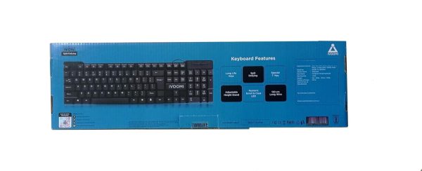 iVOOMi Quest IV-WRK104 Wired USB Keyboard with Spill Resistant, Special ₹ Rupee Key Symbol, Height Adjustable