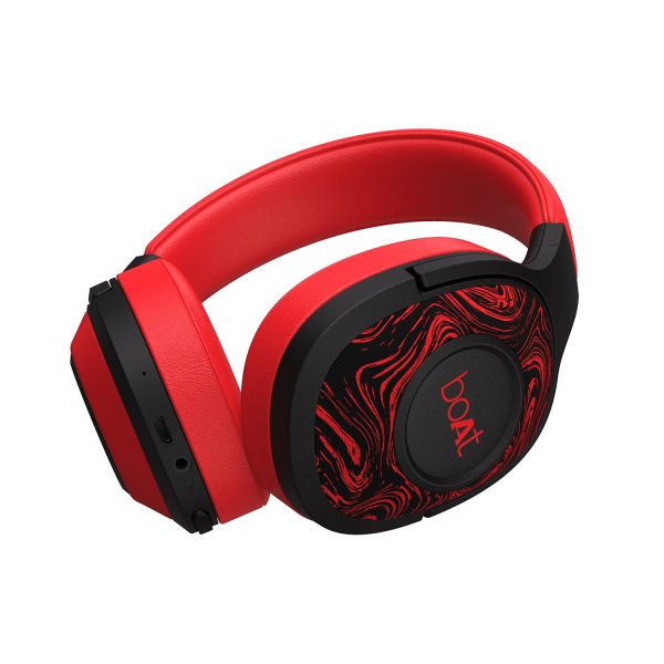 boAt Rockerz 550 Bluetooth Wireless Over Ear Headphones with Mic Upto 20 Hours Playback, 50MM Drivers, Soft Padded Ear Cushions and Physical Noise Isolation (Red)