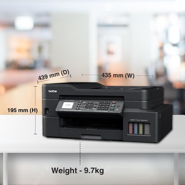 Brother MFC-T920DW Auto Duplex Printer - Print, Scan, Copy, Fax, ADF, WiFi/LAN/USB, Print Up to 15K Pages in Black and 5K in Color Each for (CMY), Get an Extra Black Ink Bottle, Free Installation