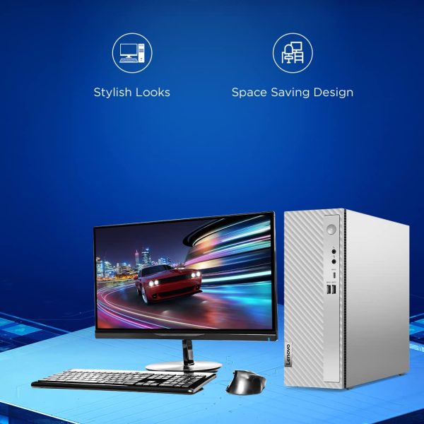 Lenovo IdeaCentre 3 Desktop (12th Gen Intel Core i3 12100/8GB/512GB SSD/Windows 11/MS Office 2021/Interated UHD Graphics 730/WiFi 6/Bluetooth 5.2/Mineral Grey), 90SM001FIN