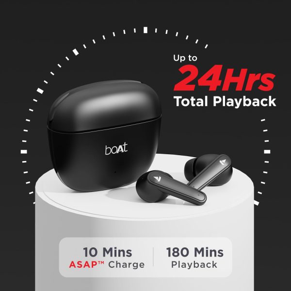 boAt Airdopes 115 in Ear TWS Earbuds with ENx & Beast Mode, Upto 24 Hrs Playback and ASAP Charge(Active Black)