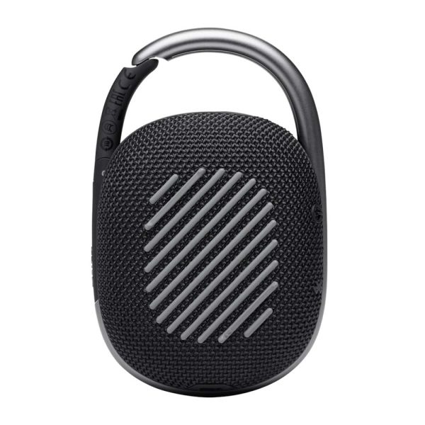 JBL Clip 4, Wireless Ultra Portable Bluetooth Speaker, Pro Sound, Integrated Carabiner, Vibrant Colors with Rugged Fabric Design, Dust & Waterproof, Type C (without Mic, Black)