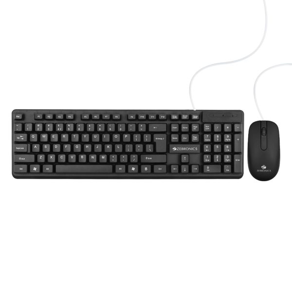 Zebronics JUDWAA 541 USB Keyboard and Mouse Combo for Computers & Laptops with 1200 DPI, 1.3 Meter Cable, Retractable Stand, Comfortable Usage, Silent Typing and Matte Finish (Black)