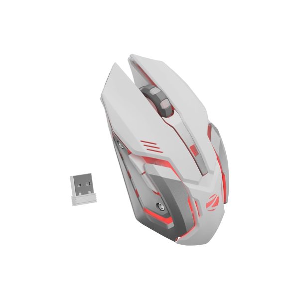 ZEBRONICS New Launch TRANSFORMER PRO Gaming Wireless Keyboard & Mouse Combo with 2.4GHz, Aluminum Body, Built in Battery, MultiColor LED Modes, Type C, Double shot Keycaps, up to 4000 DPI (White)