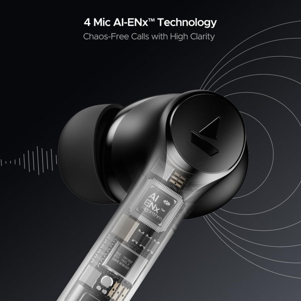 boAt Newly Launched Airdopes 300 Premium Truly Wireless in-Ear Earbuds with 4 Mics AI-ENx Spatial Audio, 50HRS Playtime, Multipoint Connection, ASAP Charge, Hearables App Support(Gunmetal Black)