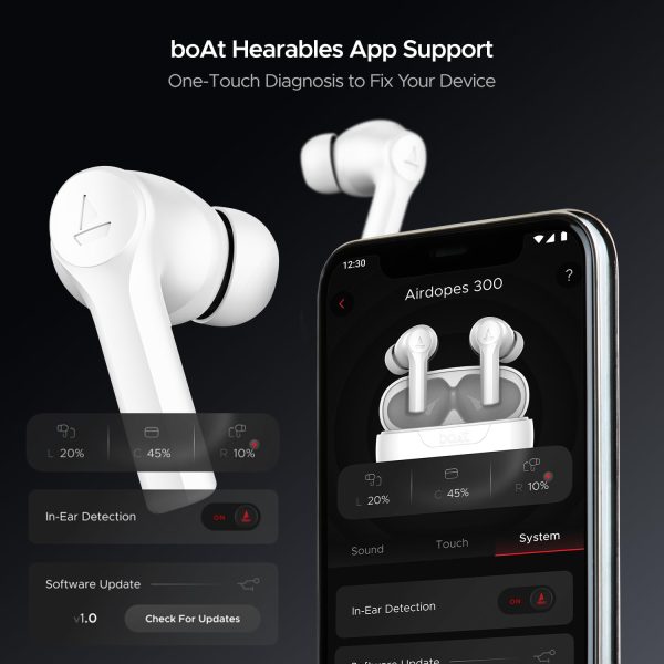 boAt Airdopes 300 Premium Truly Wireless in Ear Ear Buds w/ 4 Mics AI-ENx, Spatial Audio, 50HRS Playtime, Multipoint Connection, ASAP Charge, Hearables App Support(Chrome White)