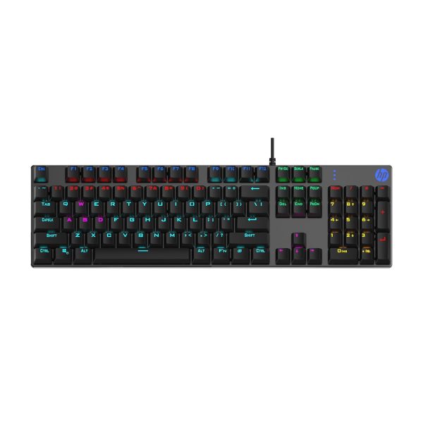 HP Gk400F Mechanical USB Gaming Keyboard,Dust & Spill Resistant,RGB Backlit Keys,Metal Panel,Full-Sized Keyboard Design