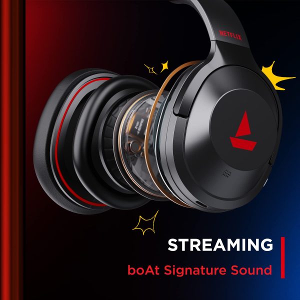 boAt Nirvana 751 ANC w/Hybrid Active Noise Cancelling, Up to 65 Hours Playtime, ASAP Charge, Ambient Sound Mode, Immersive Sound, Carry Pouch Bluetooth Wireless Over Ear Headphones(Black)