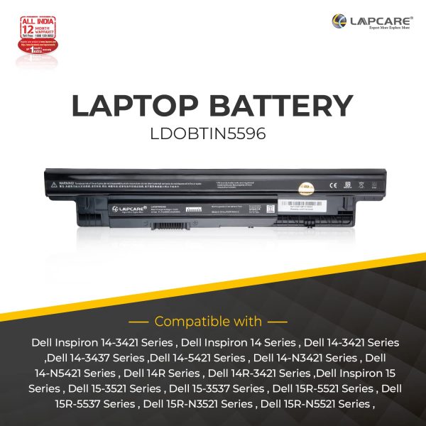 Lapcare MR90Y Battery Compatible with Dell Inspiron 3521 3721 5521 5721 14-3421 14-3437 14R-5421 14R-5437 17 Latitude14 3000 3540 Series XCMRD PN 0MF69 N121Y G35K4 MK1R0 VR7HM