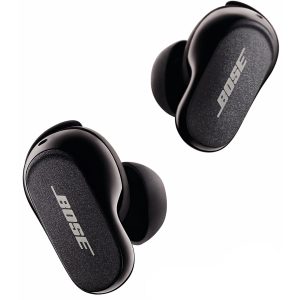 Bose QuietComfort Earbuds II Bundle with Textile Case for Carrying Case, Wireless, Bluetooth, World's Best Noise Cancelling In-Ear Headphones with Personal Noise Cancellation, Black