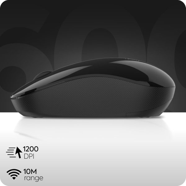 TAG WM600 Wireless Mouse | 1200 DPI Optical Sensor | 2.4 GHz USB Nano Receiver Connectivity | 10m Range | Ergonomic Design | Plug and Play Usage | Compatible with PC, Laptop, Mac (Black)