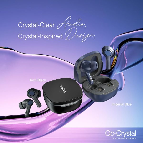 FINGERS Go-Crystal TWS Earbuds (24-Hour Playback, Built-in Mic with Surround Noise Cancellation SNC™ Technology, IPX4 Sweat Resistant, Voice Assistant Support) (Imperial Blue)