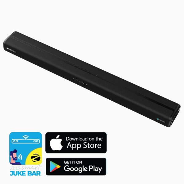 Zebronics ZEB-Jukebar 3820A PRO with Alexa built-in, English/Hindi, BT, Powerful Soundbar 80W RMS, smart App control, music streaming, advanced dual far field mics, inbuilt dual sub, HDMI ARC, Optical