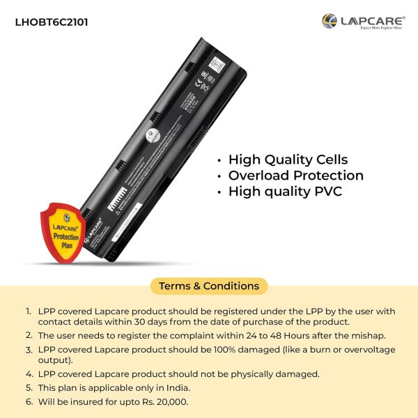 Lapcare 43Whr 10.8V 6 Cell Compatible Laptop Battery for Compaq Presario CQ42-153TX CQ42-151TX CQ42-184TX