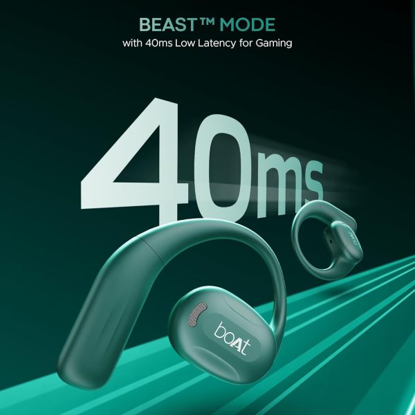 boAt Newly Launched Airdopes Progear Open Ear Ear Buds W/Air Conduction Technology, 4 Mics W/Ai-Enx, 100Hrs Playback, 15Mm Drivers, Secure Fit,Beast Mode W/ 40Ms Latency,ASAP Charge(Sporty Green)