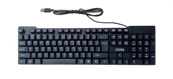 iVOOMi Quest IV-WRK104 Wired USB Keyboard with Spill Resistant, Special ₹ Rupee Key Symbol, Height Adjustable