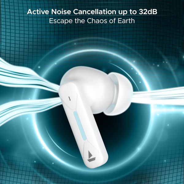 boAt Newly Launched Immortal Airspeed Pro Truly Wireless in- Ear Earbuds w/ 32dB ANC, Beast™ Mode with 40ms Latency, 40hrs Playback, 4 Mics with ENx™, Premium ID w/LEDs & ASAP™ Charge(White Sabre)