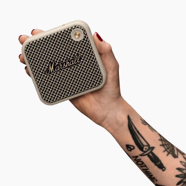 Marshall Willen Portable Bluetooth Speaker with 15+ hours of portable playtime, Dust & Waterproof (IP67) - Cream.