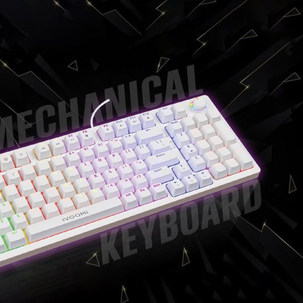 iVOOMi Keyboard Tucker Mechanical switches | BIS Approved |13 Rainbow Backlight |25 Anti-Ghosting Keys |Windows Lock Function | Volume Knob | Compatible with Win/Mac/Linux | 1-Year Warranty