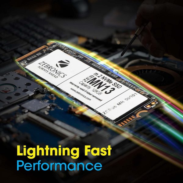 ZEBRONICS ZEB-MN13 128GB M.2 NVMe Solid State Drive (SSD), with 1622MB/s Read Speed, PCIe Gen 3.0, Next Level Performance, Ultra Low Power Consumption, Thermal Management and Silent Operation.