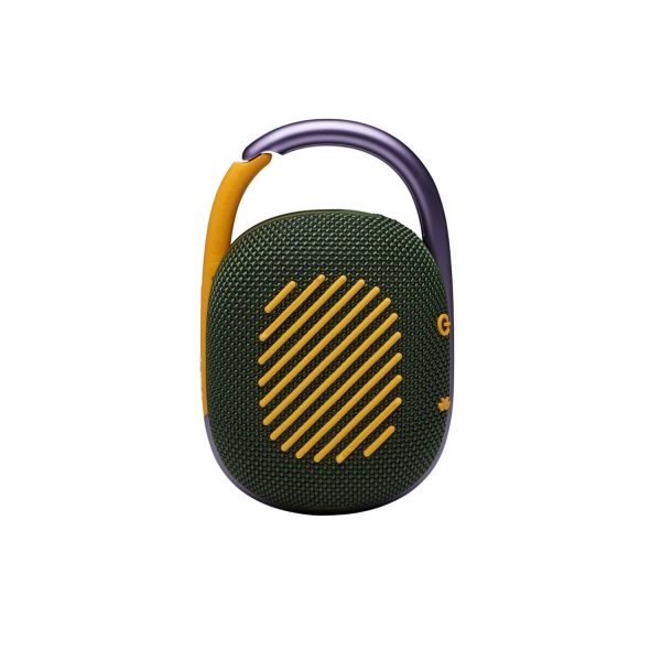 JBL Clip 4, Wireless Ultra Portable Bluetooth Speaker, Pro Sound, Integrated Carabiner, Vibrant Colors with Rugged Fabric Design, Dust & Waterproof, Type C (without Mic, Green)