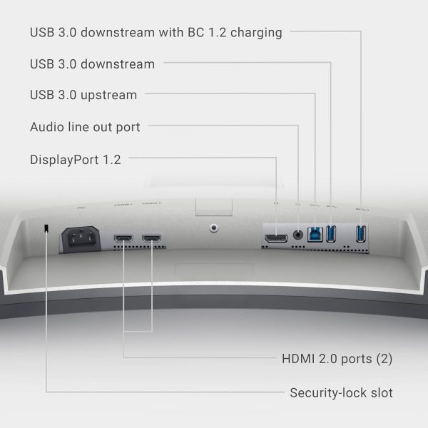 Dell S3221QS 32 Inch (81.28 cm) LED 3840 x 2160 Pixels Curved 4K UHD, VA Ultra-Thin Bezel Monitor, AMD FreeSync, HDMI, DisplayPort, Built in Speakers, VESA Certified, Silver