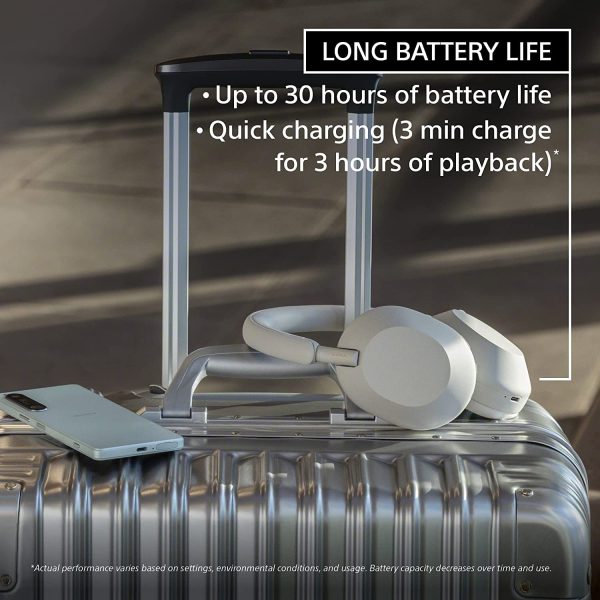 Sony WH-1000XM5 Wireless The Best Active Noise Cancelling Headphones, 8 Mics for Clear Calling, Battery- 40Hrs(w/o NC), 30Hrs(with NC), 3Min Quick Charge=3Hrs Playback, Multi Point Connectivity - Blue