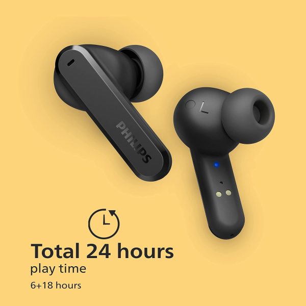 Philips Audio TWS Tat4506 Bluetooth Truly Wireless in Ear Earbuds with Mic with Active Noise Cancellation, 24 Hrs Playtime (6+18), Ipx4, Touch Controls, C-Type Charging (Black)